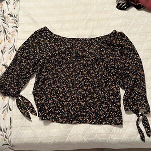 Madewell Off the Shoulder Blouse with Floral Pattern
